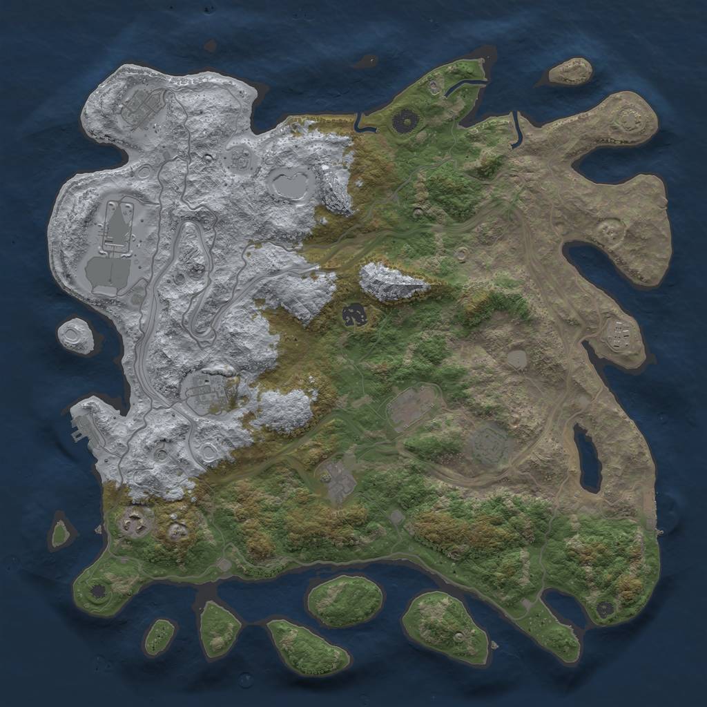 Rust Map: Procedural Map, Size: 4300, Seed: 62542864, 17 Monuments