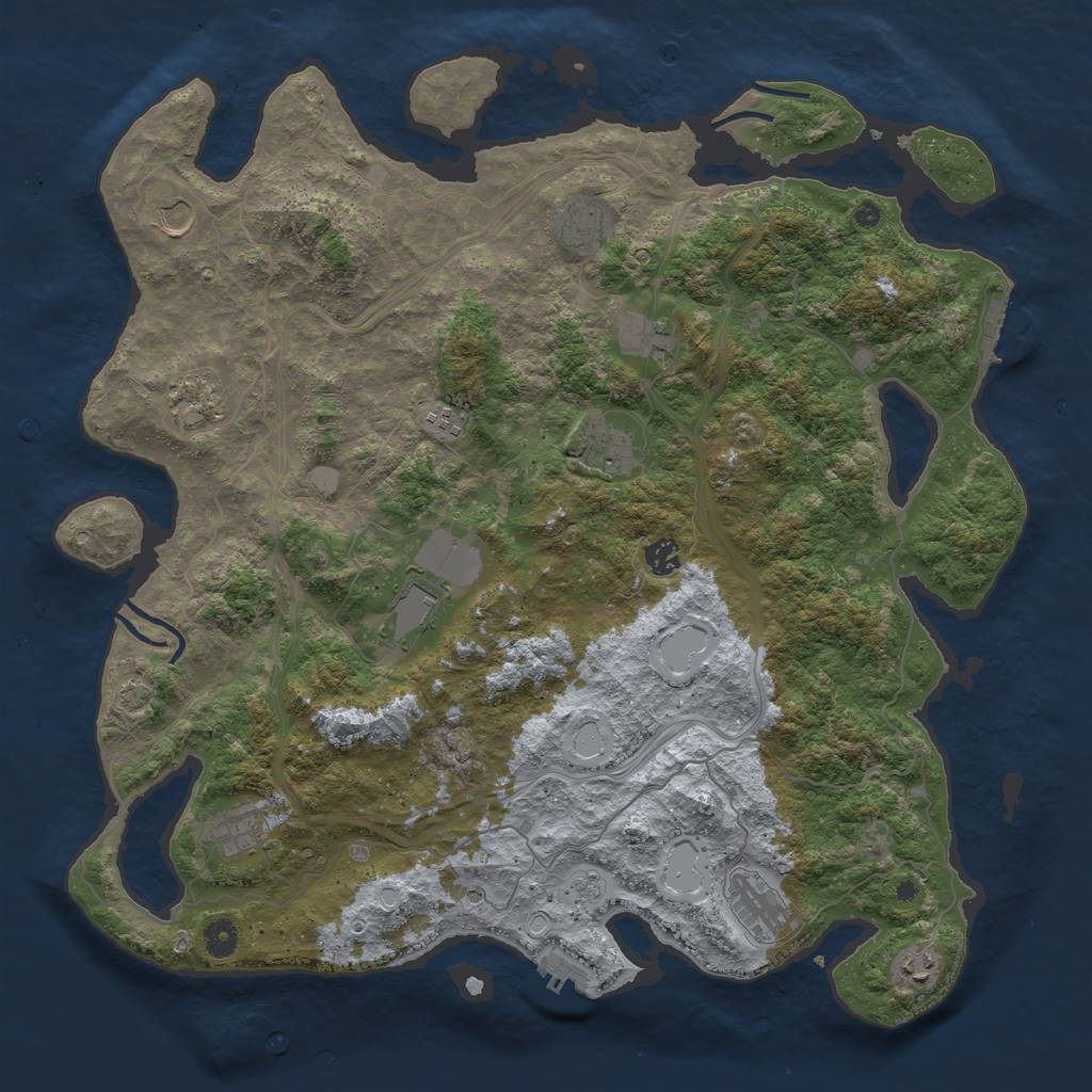 Rust Map: Procedural Map, Size: 4500, Seed: 526166703, 19 Monuments