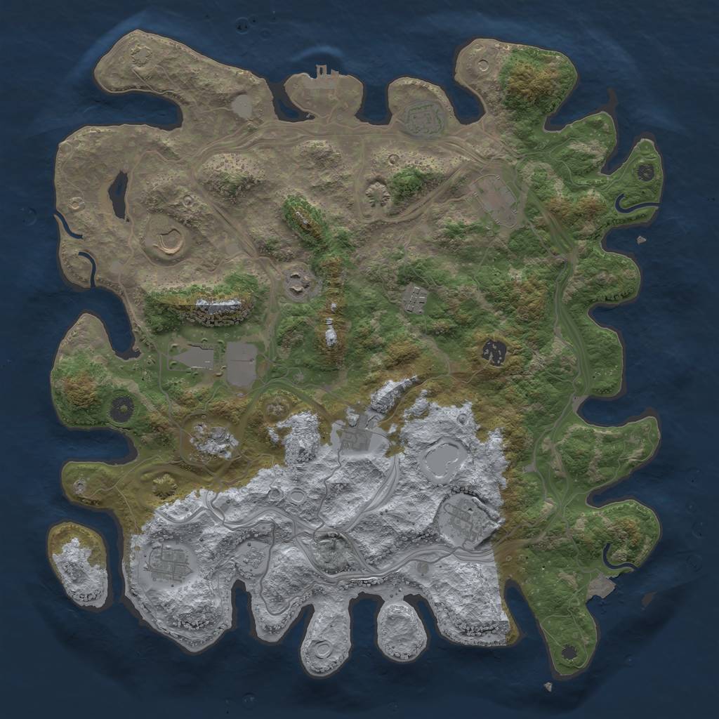 Rust Map: Procedural Map, Size: 4250, Seed: 90775751, 18 Monuments