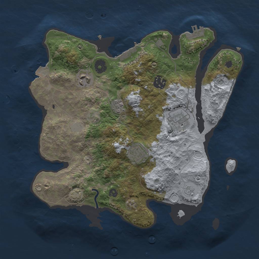 Rust Map: Procedural Map, Size: 3000, Seed: 2146980, 13 Monuments