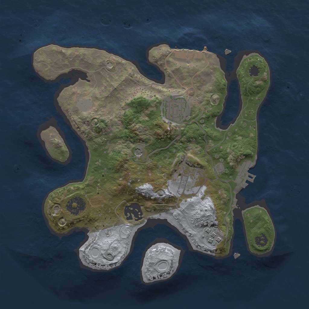 Rust Map: Procedural Map, Size: 2500, Seed: 89984875, 10 Monuments