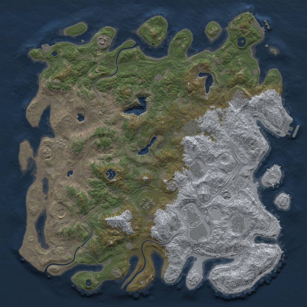 Rust Map: Procedural Map, Size: 4800, Seed: 764468622, 16 Monuments