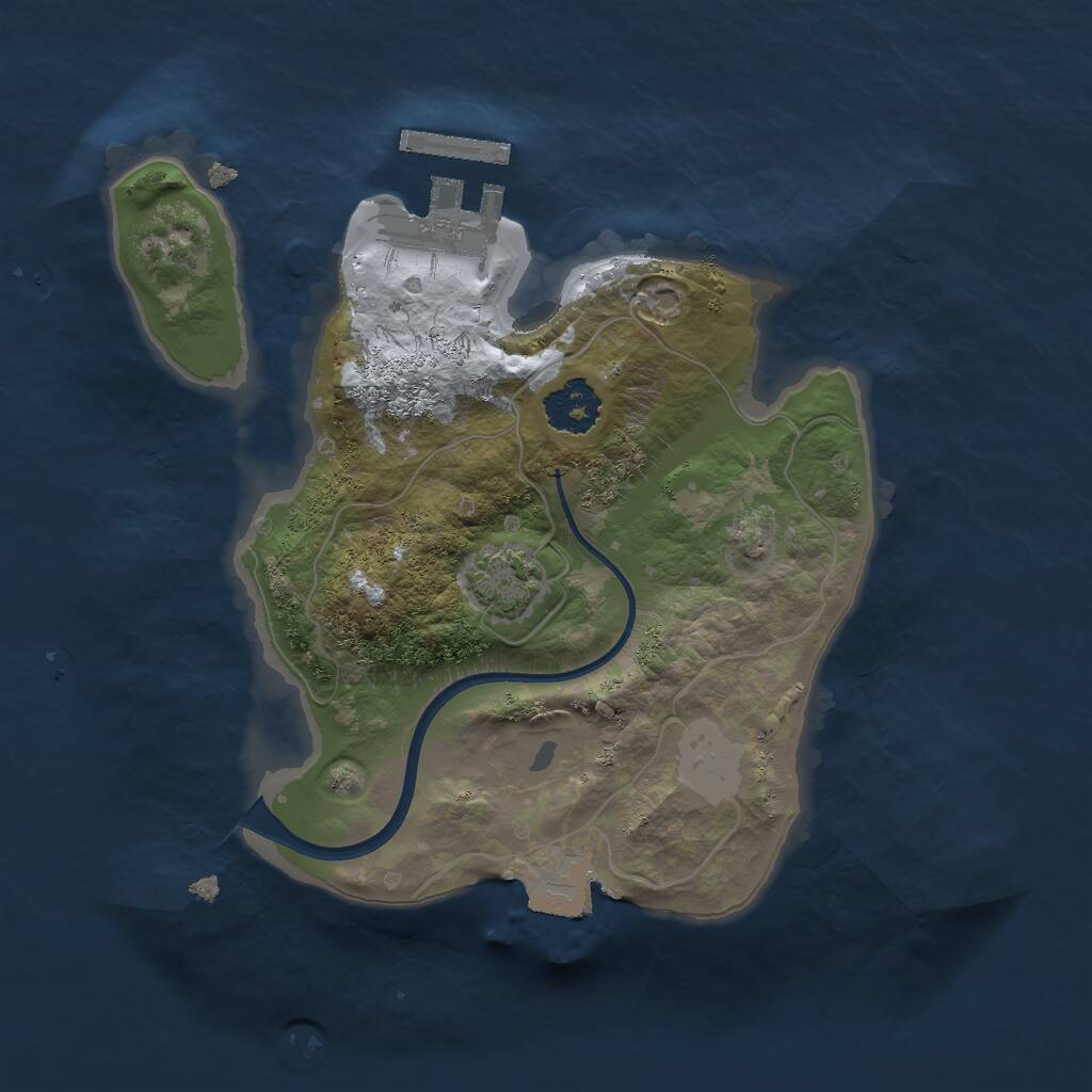 Rust Map: Procedural Map, Size: 2000, Seed: 690985384, 3 Monuments