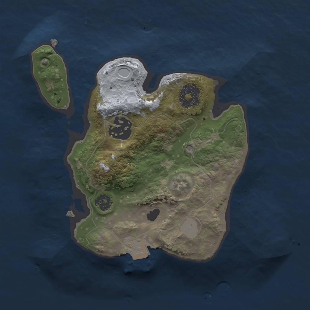 Rust Map: Procedural Map, Size: 2000, Seed: 690985384, 4 Monuments