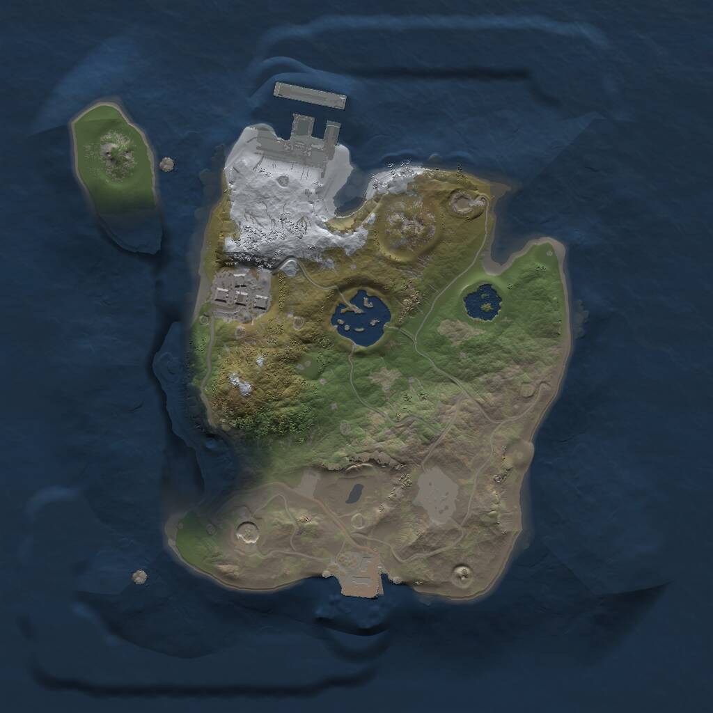 Rust Map: Procedural Map, Size: 2000, Seed: 690985384, 5 Monuments