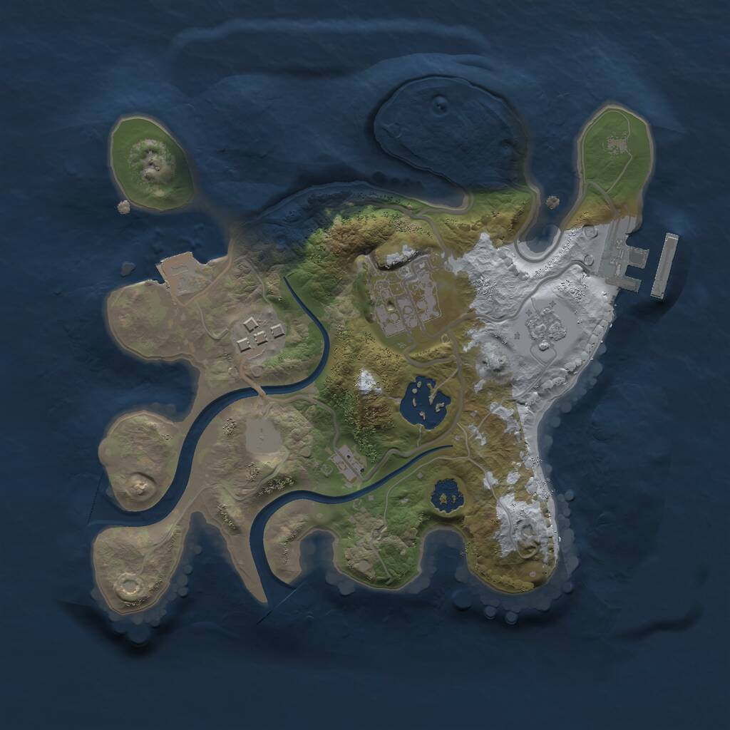 Rust Map: Procedural Map, Size: 2250, Seed: 335642566, 6 Monuments