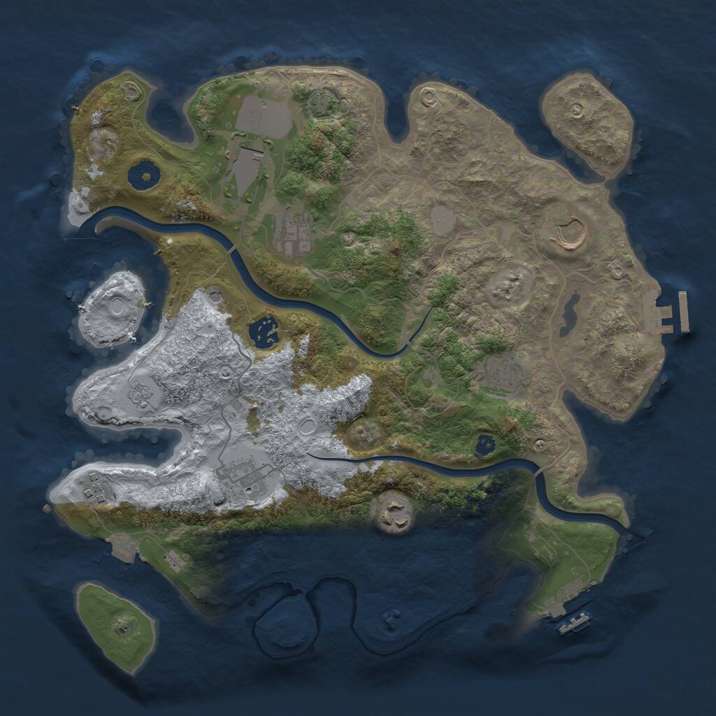 Rust Map: Procedural Map, Size: 3500, Seed: 1193162017, 14 Monuments