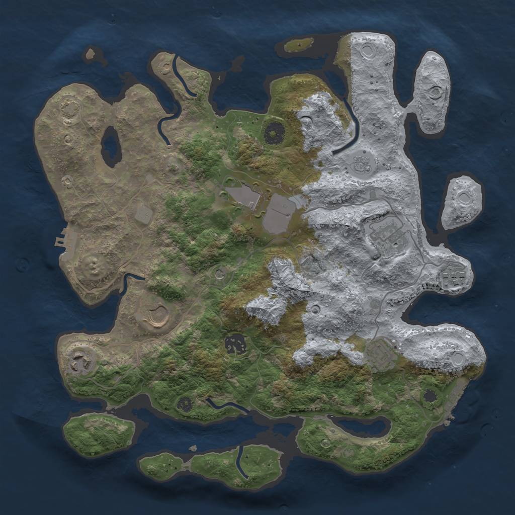 Rust Map: Procedural Map, Size: 3500, Seed: 170754920, 15 Monuments