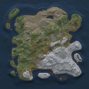 Thumbnail Rust Map: Procedural Map, Size: 3500, Seed: 33443897, 14 Monuments