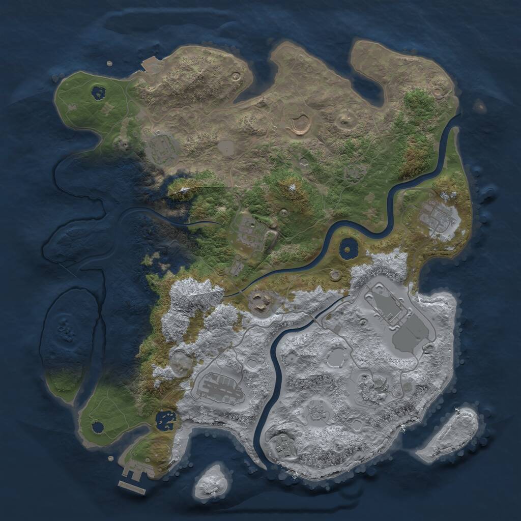 Rust Map: Procedural Map, Size: 3750, Seed: 88207060, 15 Monuments