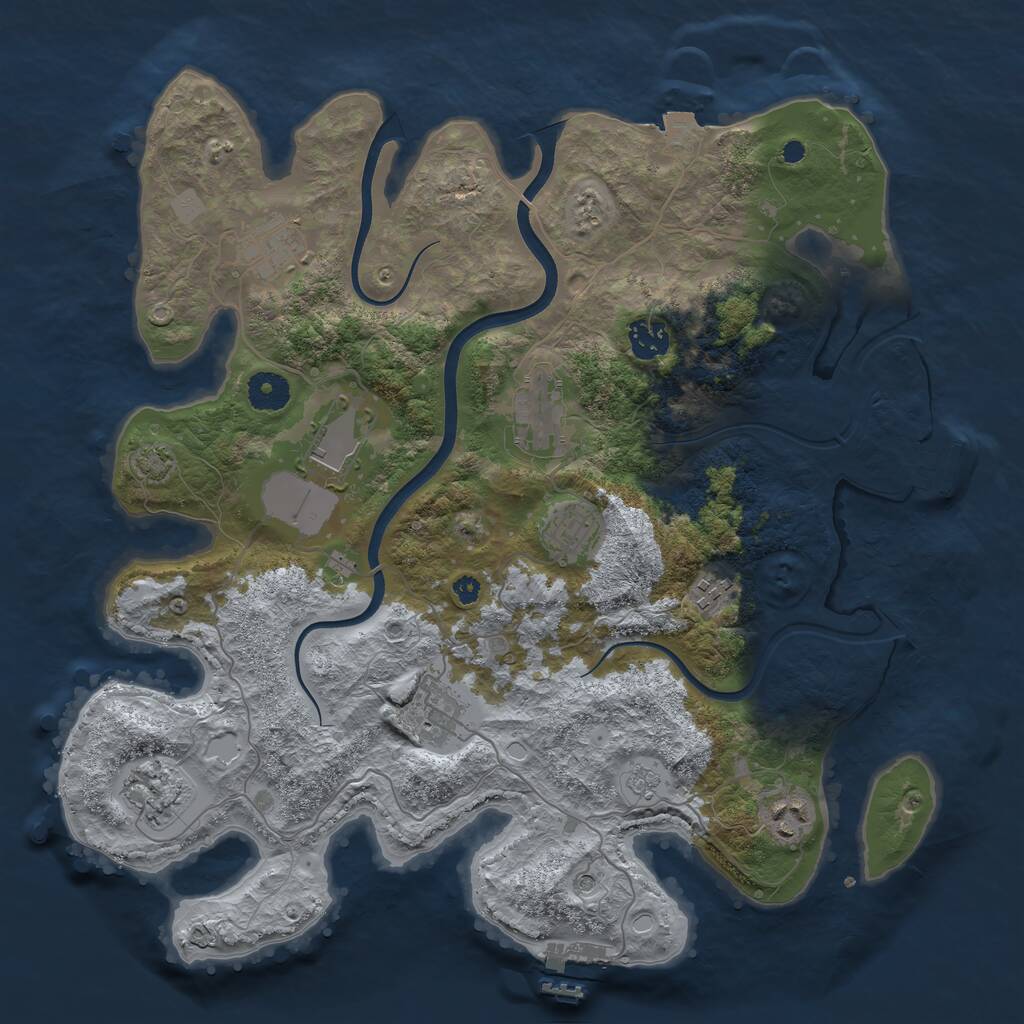 Rust Map: Procedural Map, Size: 3750, Seed: 9846468, 15 Monuments