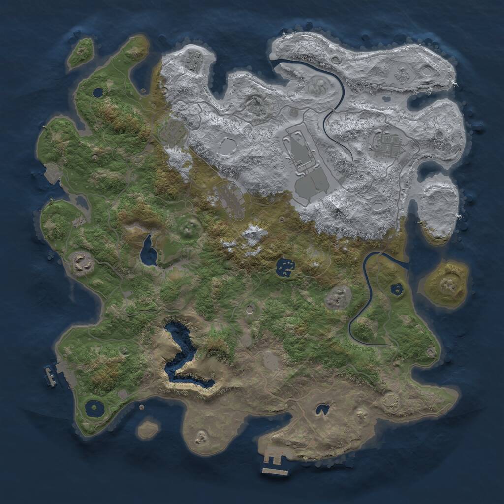 Rust Map: Procedural Map, Size: 4000, Seed: 27439697, 13 Monuments