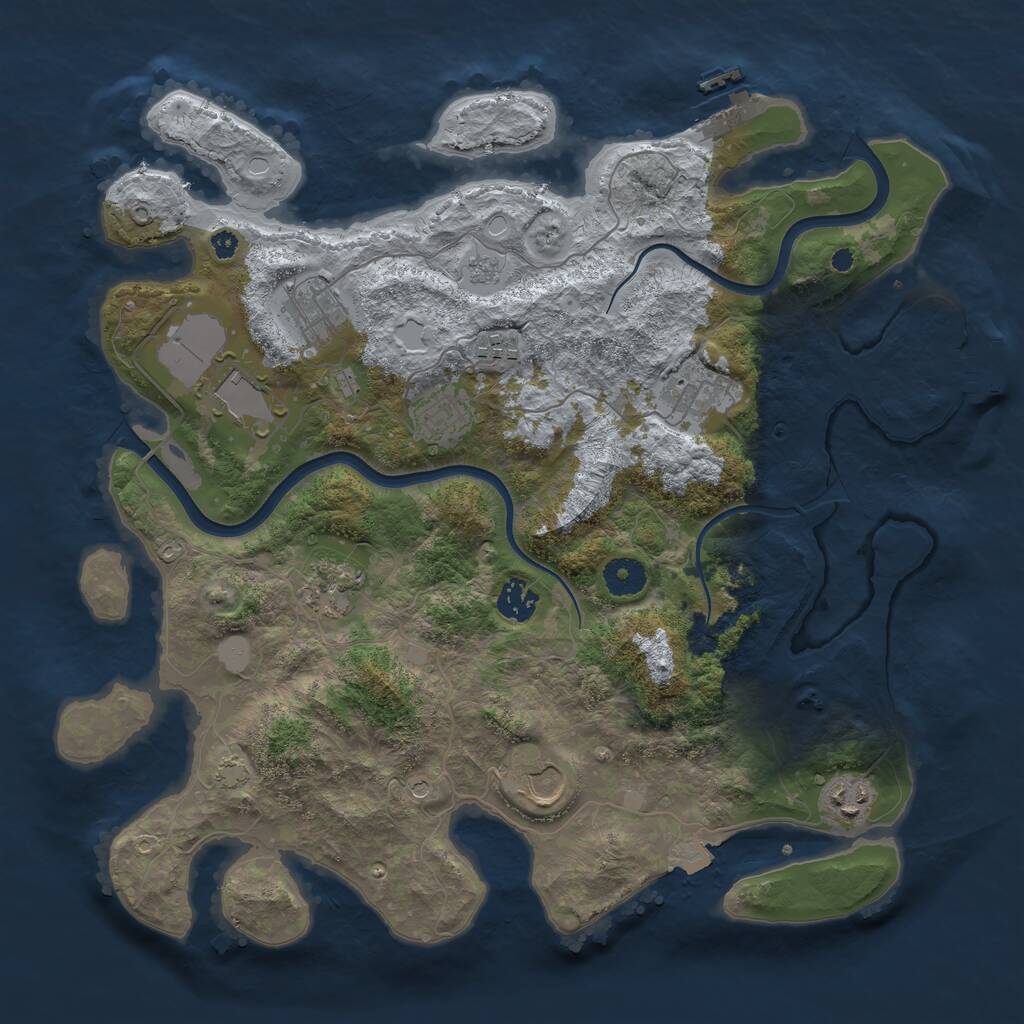 Rust Map: Procedural Map, Size: 3800, Seed: 64436650, 15 Monuments
