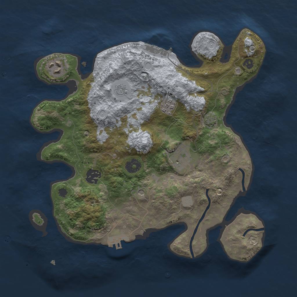 Rust Map: Procedural Map, Size: 3000, Seed: 1739215355, 12 Monuments