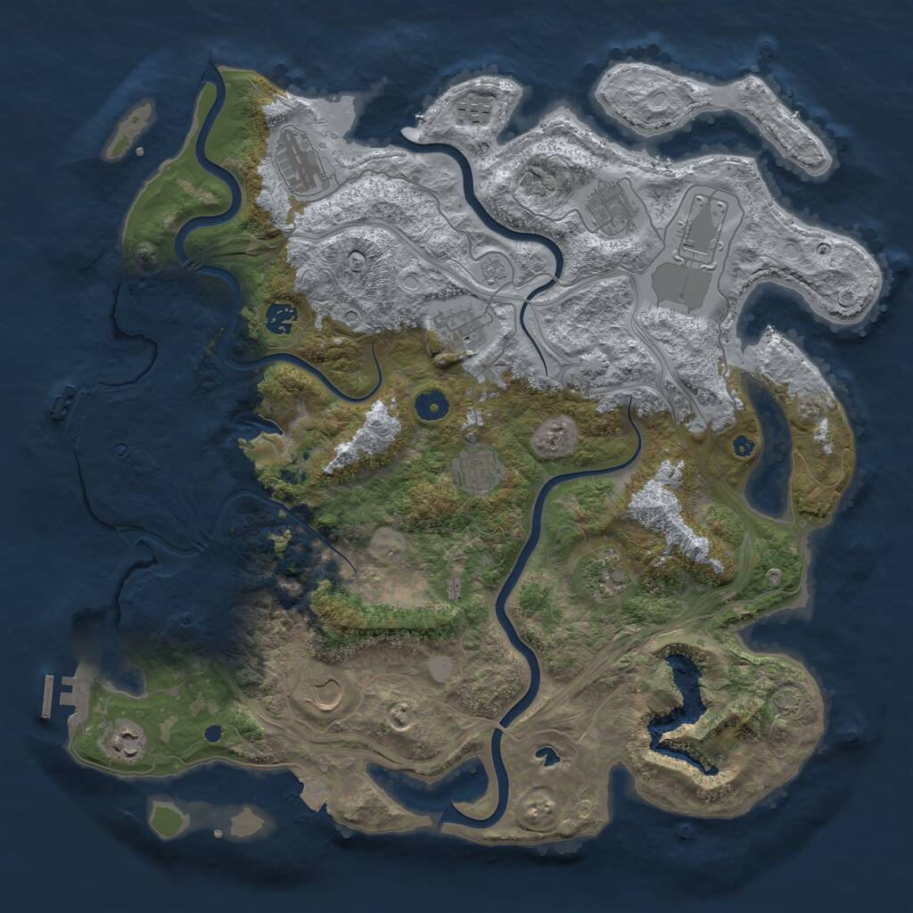 Rust Map: Procedural Map, Size: 4300, Seed: 49083881, 16 Monuments