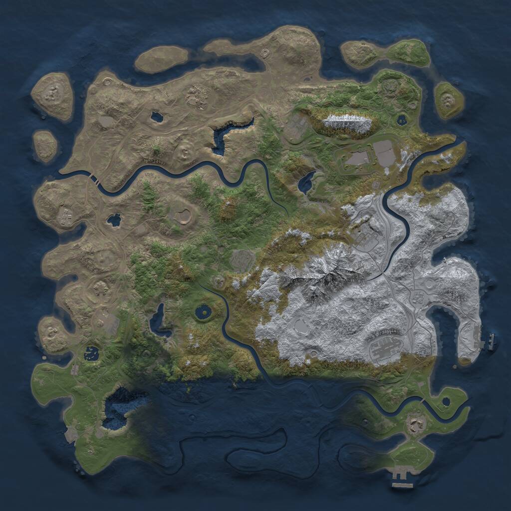 Rust Map: Procedural Map, Size: 5000, Seed: 1795253832, 17 Monuments