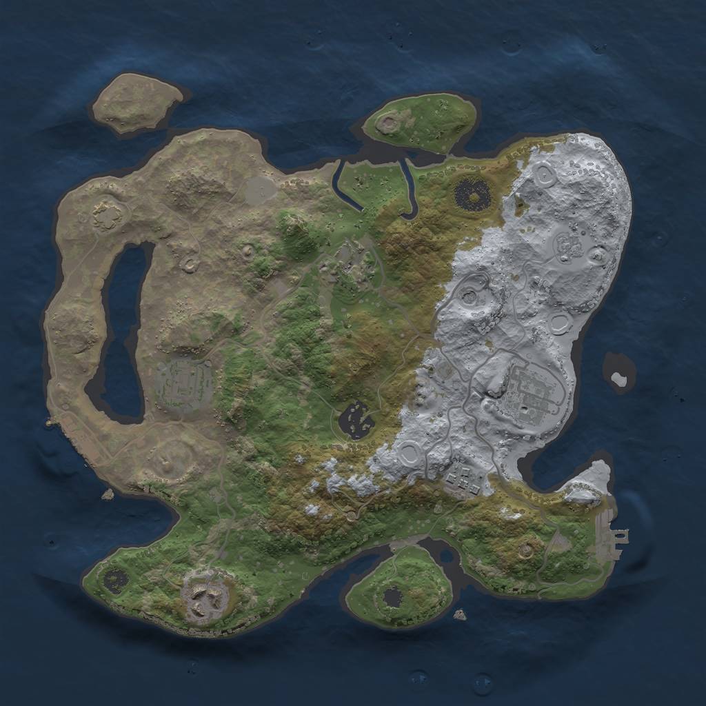 Rust Map: Procedural Map, Size: 3000, Seed: 14220, 14 Monuments