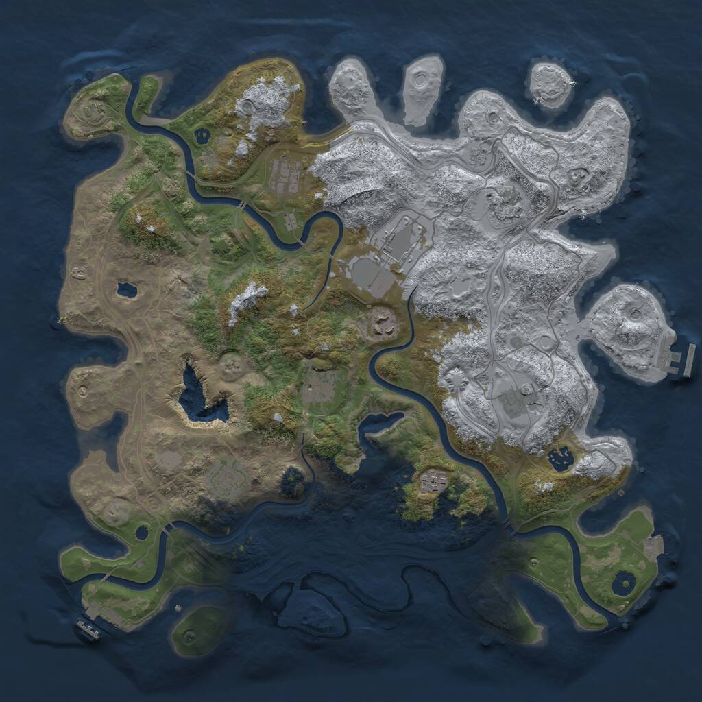 Rust Map: Procedural Map, Size: 4300, Seed: 66665830, 15 Monuments