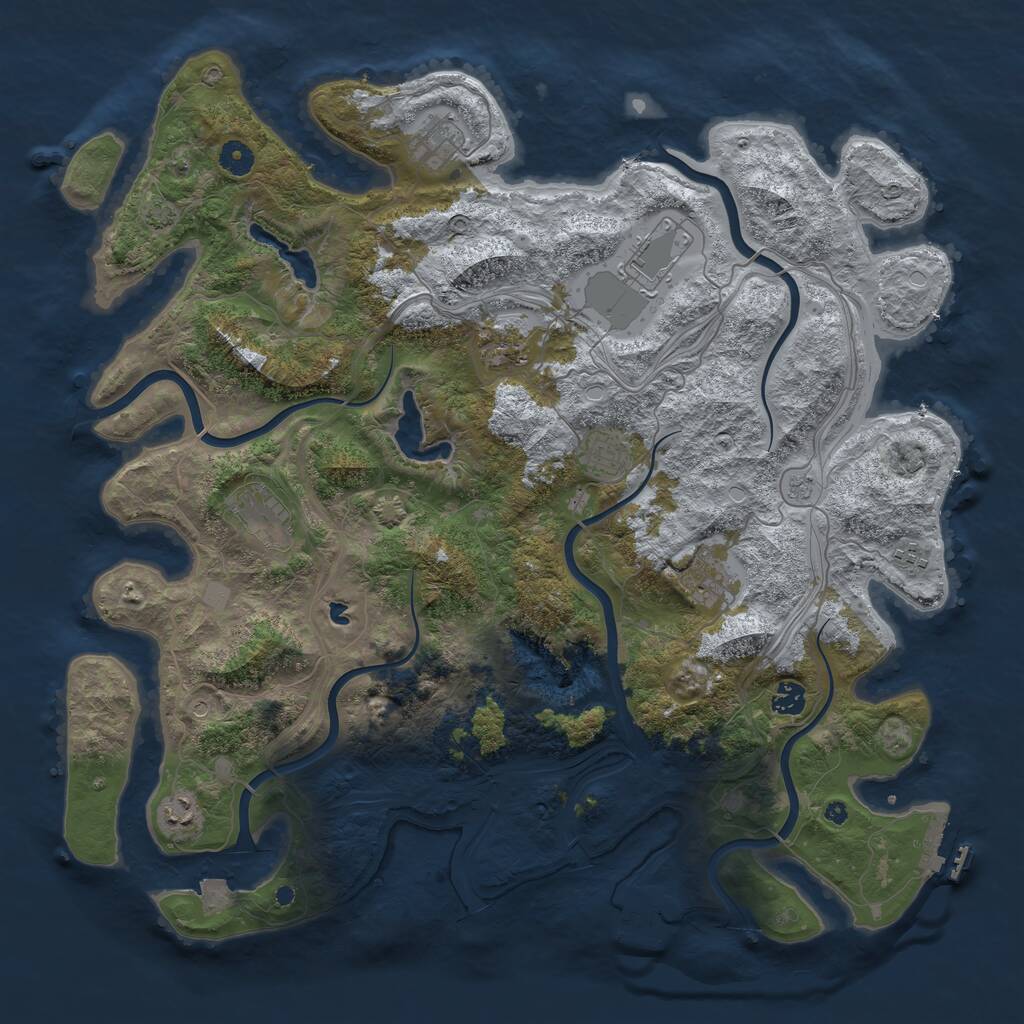 Rust Map: Procedural Map, Size: 4500, Seed: 1622865443, 15 Monuments