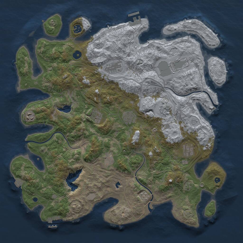 Rust Map: Procedural Map, Size: 4300, Seed: 42854053, 16 Monuments
