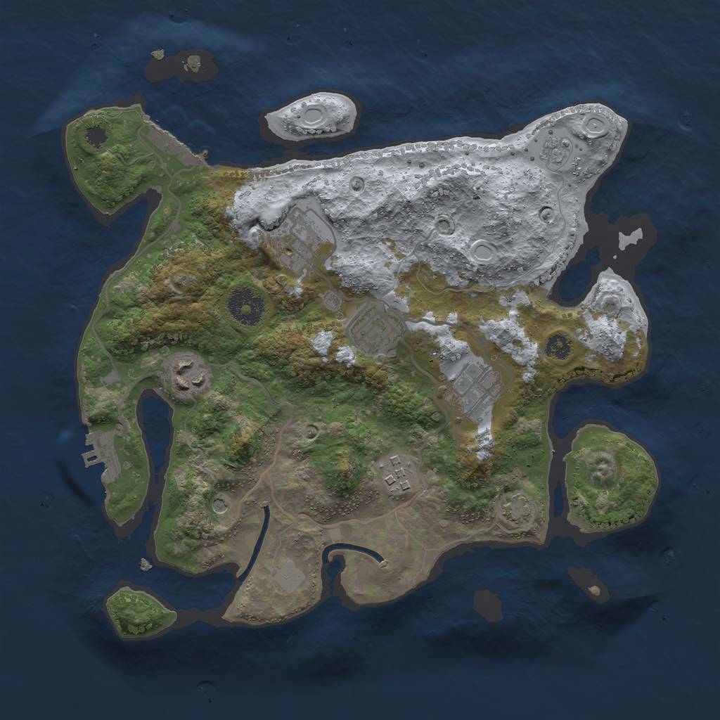 Rust Map: Procedural Map, Size: 3000, Seed: 4015397, 13 Monuments