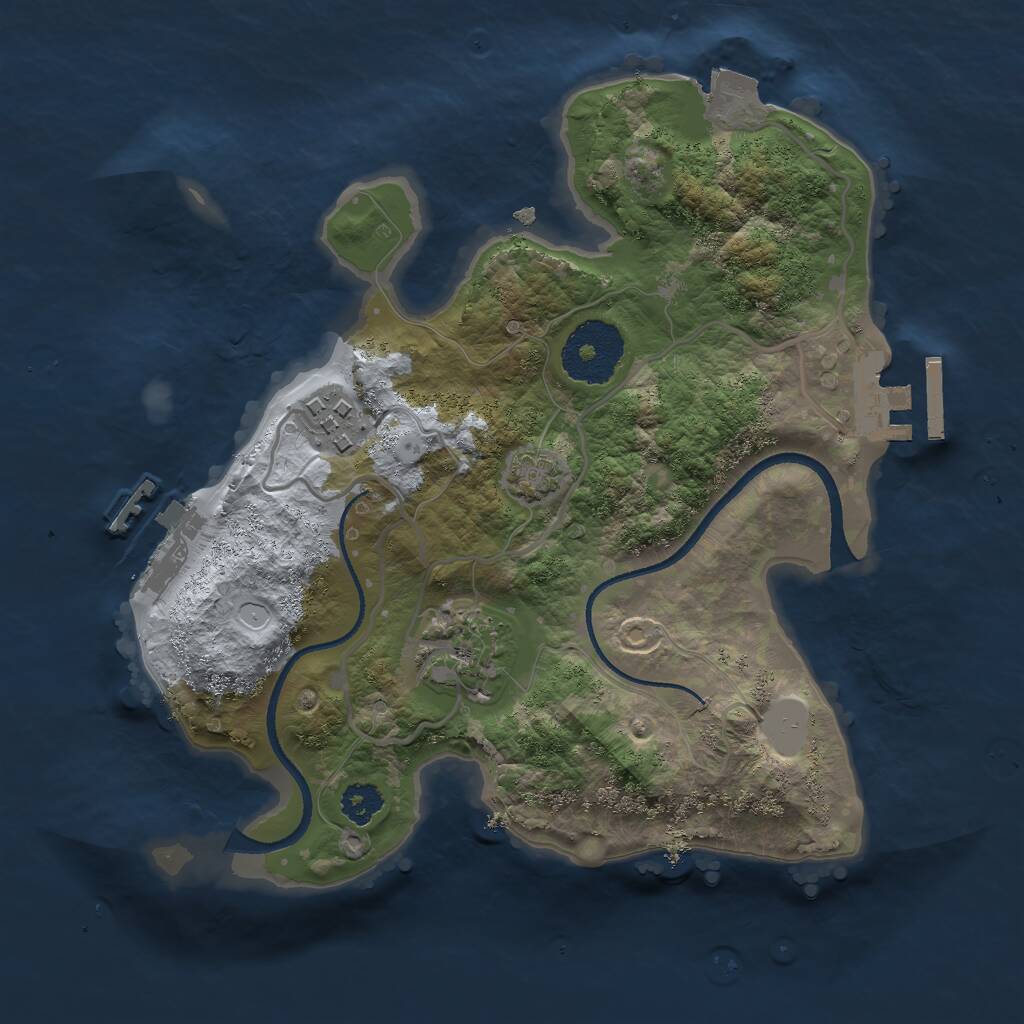 Rust Map: Procedural Map, Size: 2500, Seed: 25090, 6 Monuments