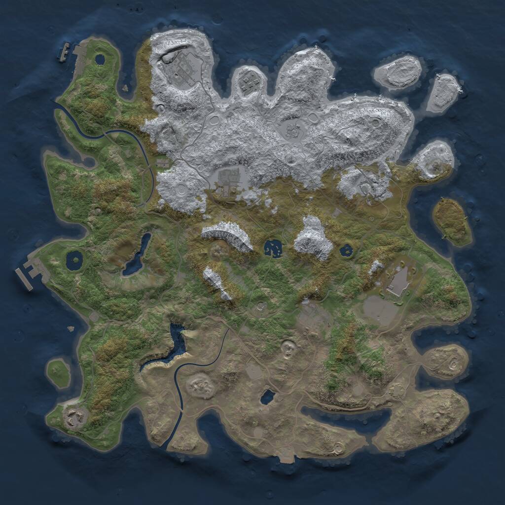 Rust Map: Procedural Map, Size: 4000, Seed: 1398780823, 14 Monuments