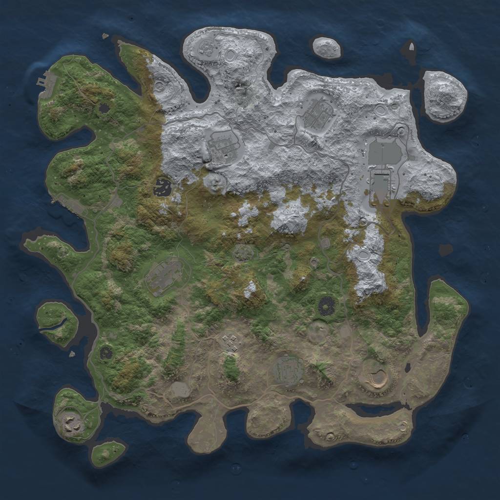 Rust Map: Procedural Map, Size: 4000, Seed: 20762921, 17 Monuments
