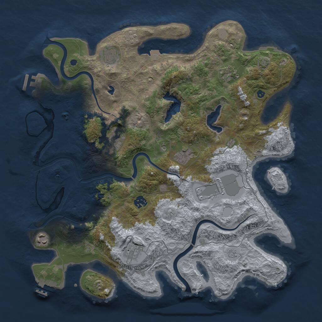 Rust Map: Procedural Map, Size: 4000, Seed: 90049794, 15 Monuments