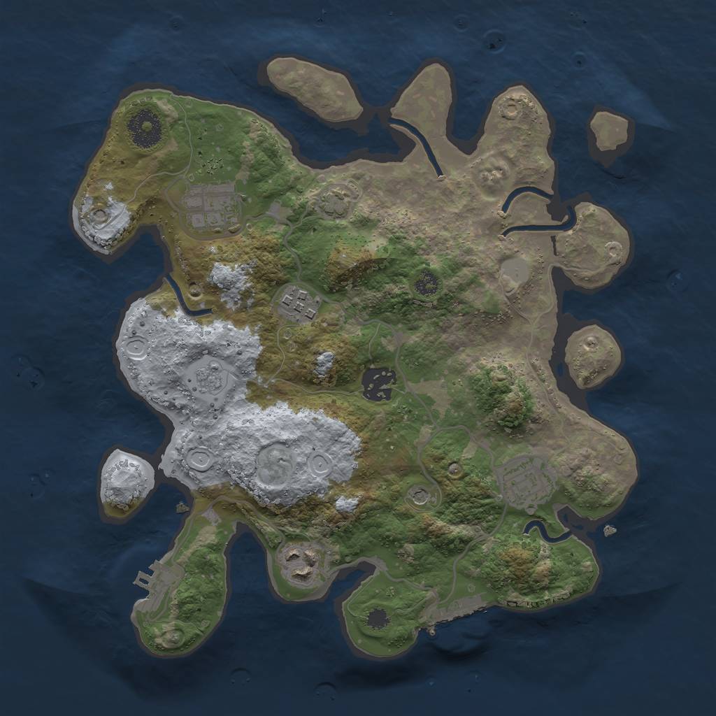 Rust Map: Procedural Map, Size: 3000, Seed: 24627, 13 Monuments