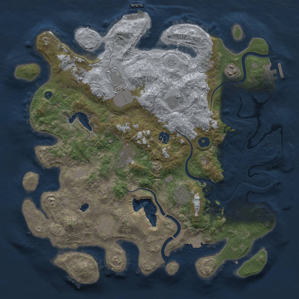 Rust Map: Procedural Map, Size: 4000, Seed: 4483, 15 Monuments