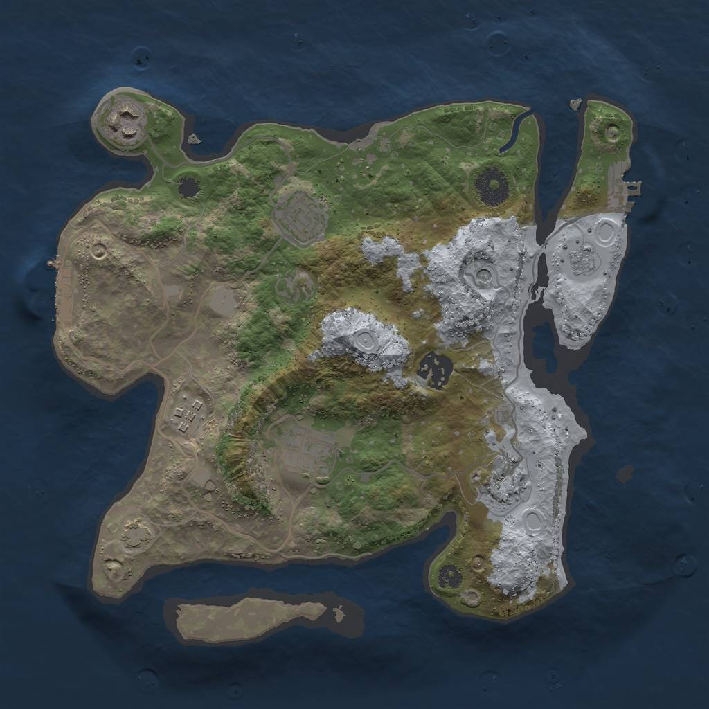 Rust Map: Procedural Map, Size: 3000, Seed: 30585, 14 Monuments