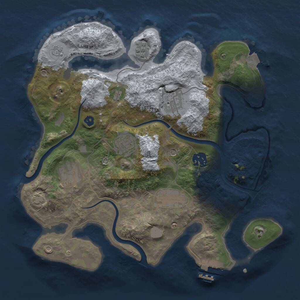 Rust Map: Procedural Map, Size: 3000, Seed: 9468231, 11 Monuments