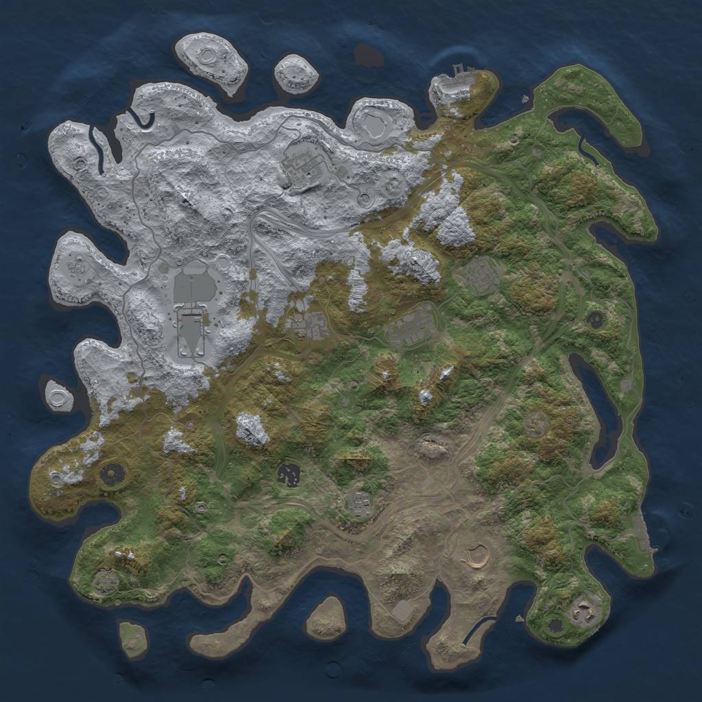 Rust Map: Procedural Map, Size: 4400, Seed: 306008, 17 Monuments