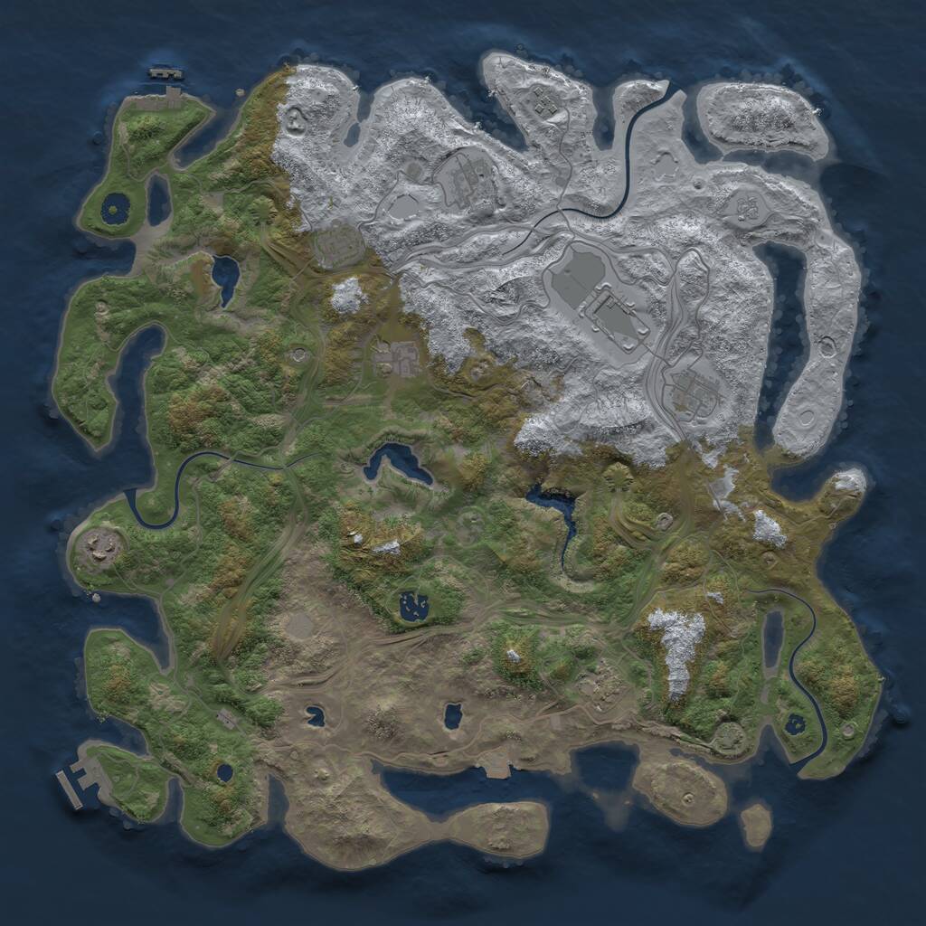 Rust Map: Procedural Map, Size: 4500, Seed: 1444901416, 15 Monuments