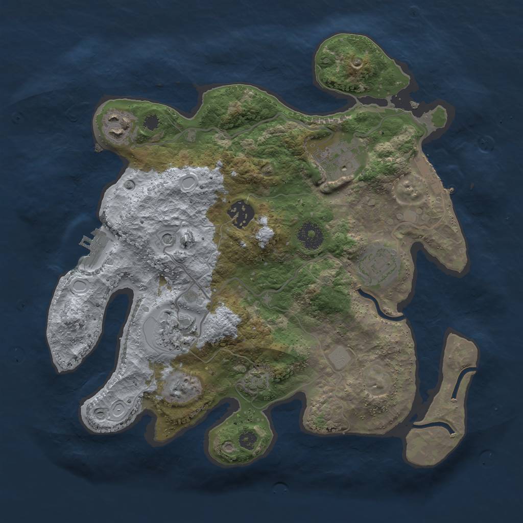Rust Map: Procedural Map, Size: 3000, Seed: 731, 12 Monuments