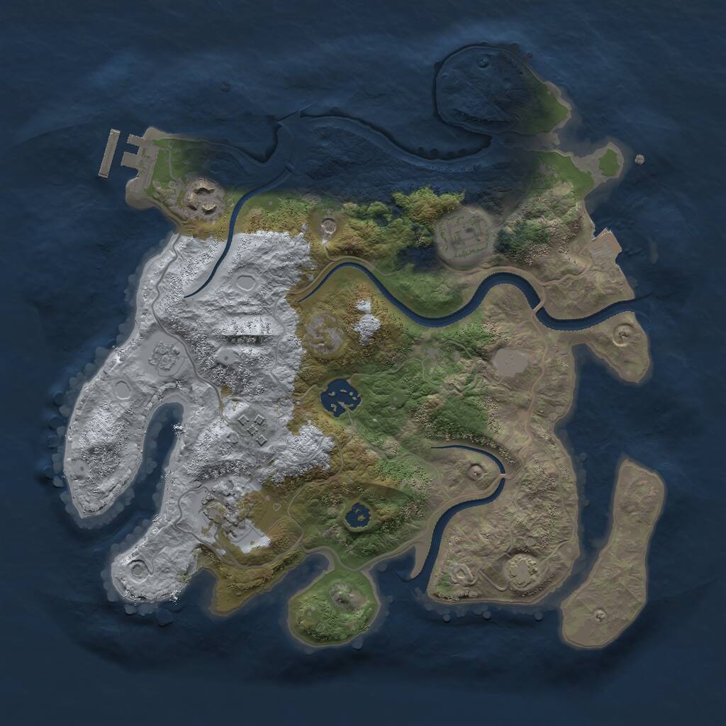 Rust Map: Procedural Map, Size: 3000, Seed: 731, 10 Monuments