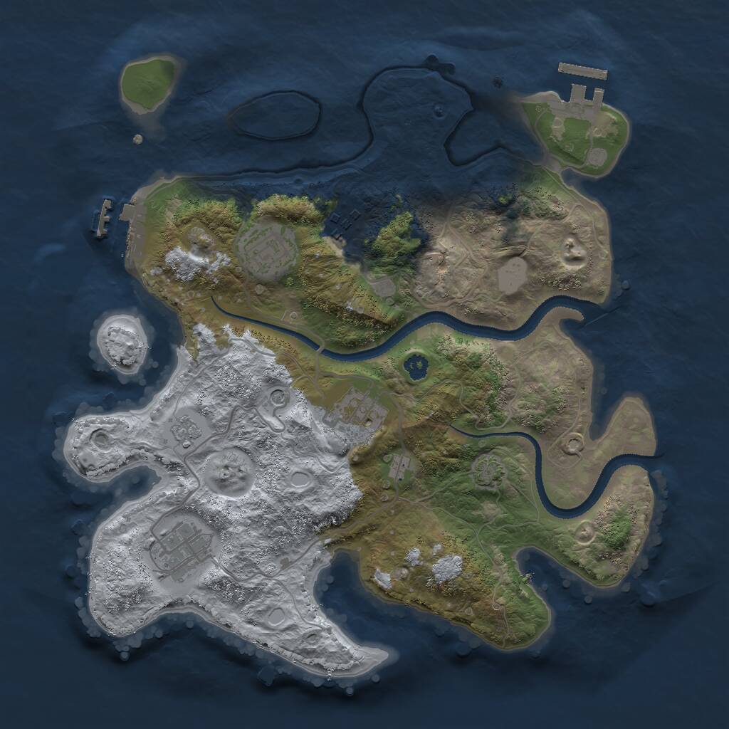 Rust Map: Procedural Map, Size: 3000, Seed: 10318, 10 Monuments