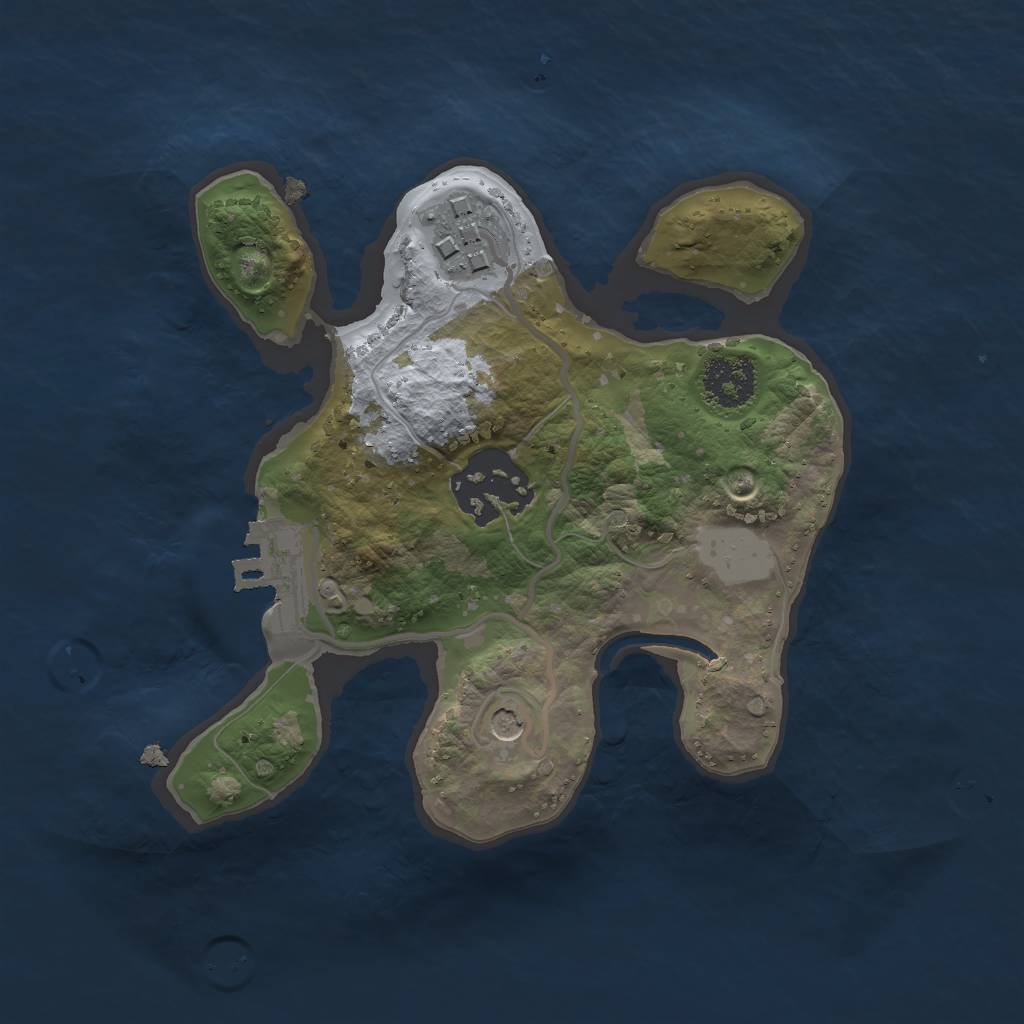Rust Map: Procedural Map, Size: 2000, Seed: 595403154, 7 Monuments