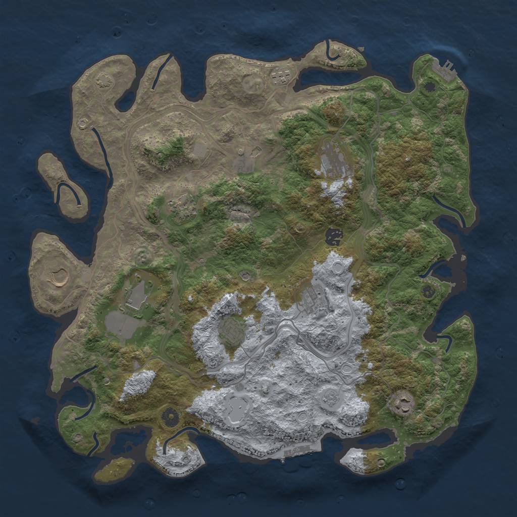 Rust Map: Procedural Map, Size: 4250, Seed: 143348324, 18 Monuments