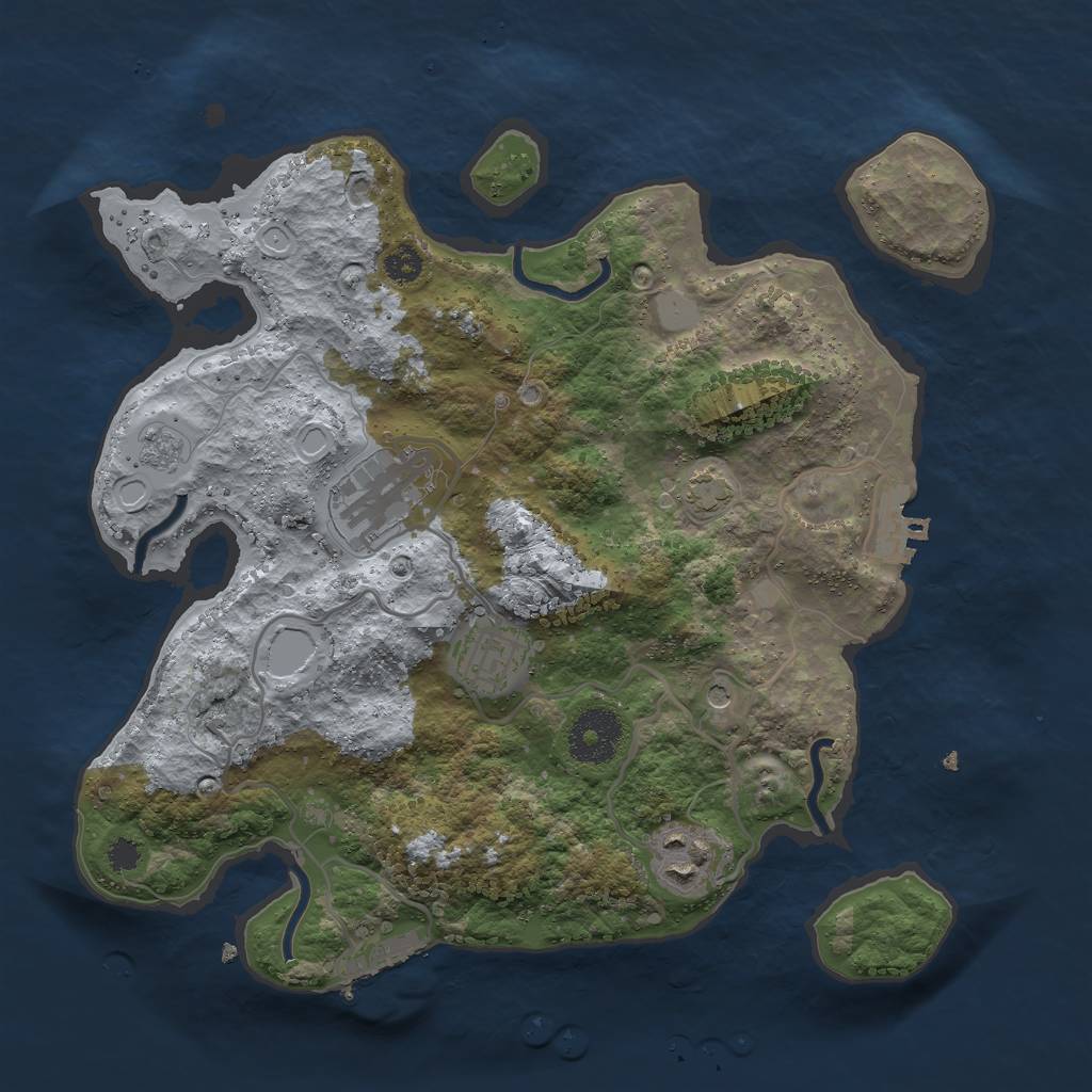 Rust Map: Procedural Map, Size: 3000, Seed: 66266012, 11 Monuments