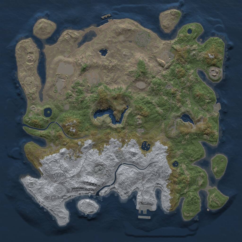 Rust Map: Procedural Map, Size: 4000, Seed: 1659757908, 14 Monuments