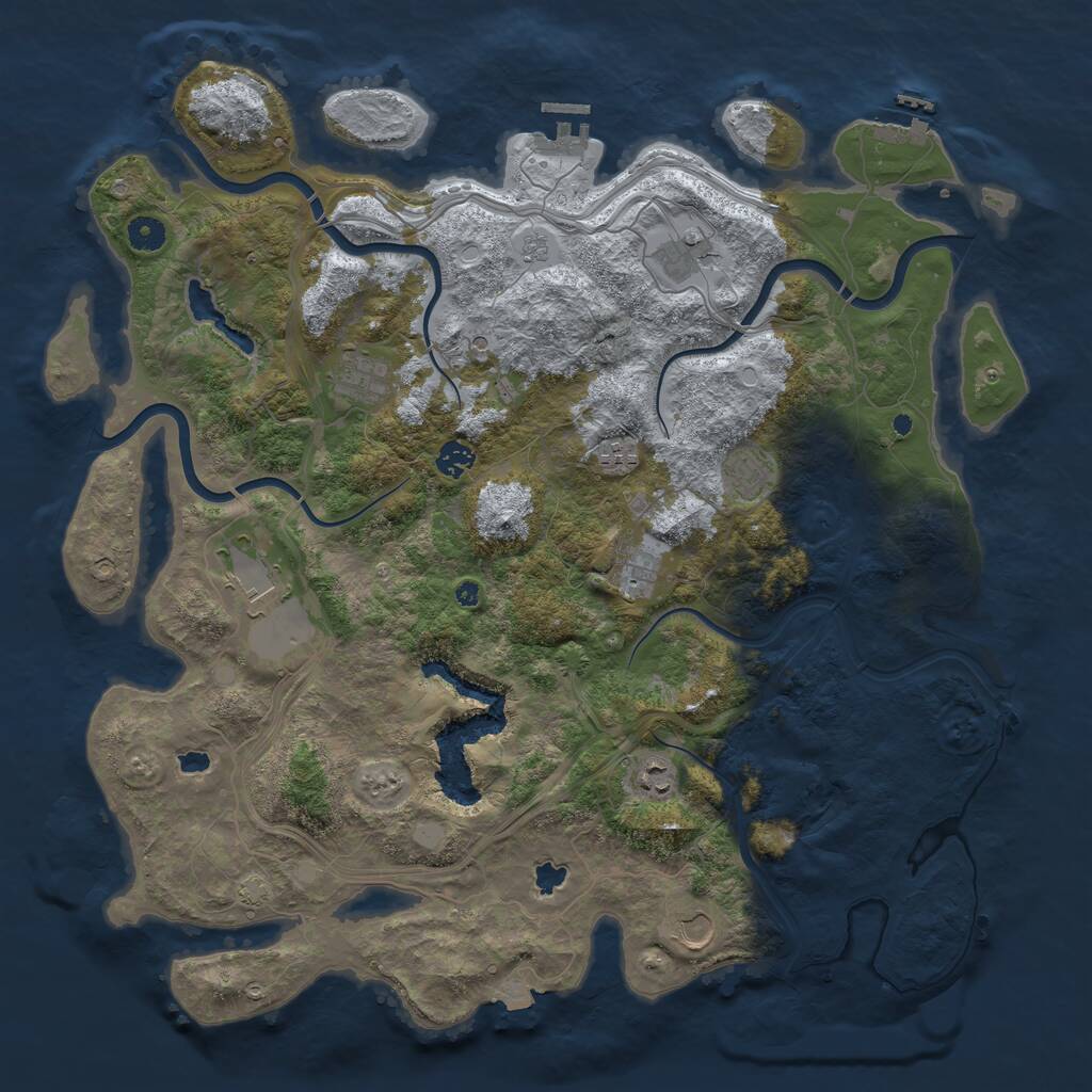 Rust Map: Procedural Map, Size: 4500, Seed: 547776046, 15 Monuments