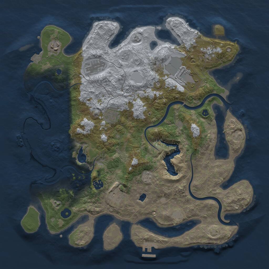 Rust Map: Procedural Map, Size: 4000, Seed: 794044826, 14 Monuments