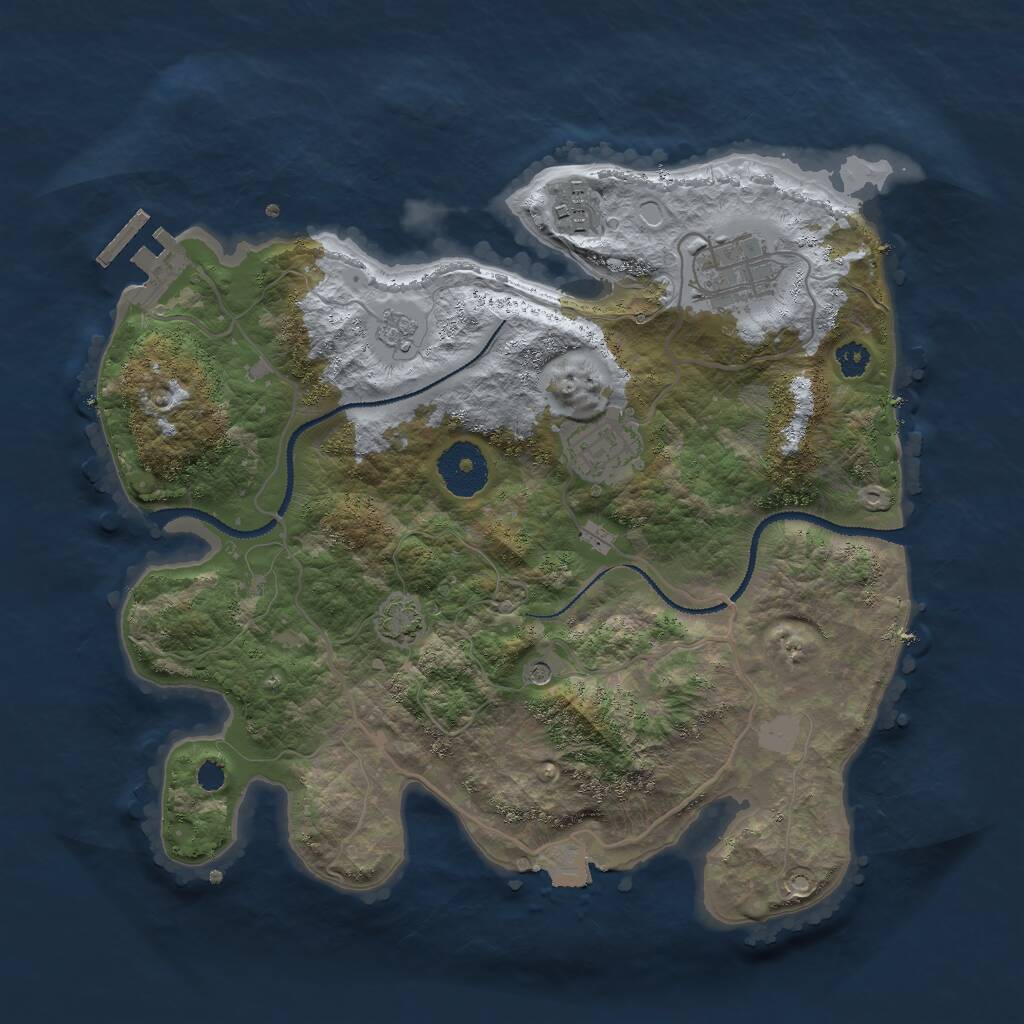 Rust Map: Procedural Map, Size: 3000, Seed: 811695945, 8 Monuments