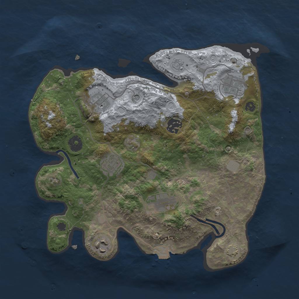 Rust Map: Procedural Map, Size: 3000, Seed: 811695945, 12 Monuments