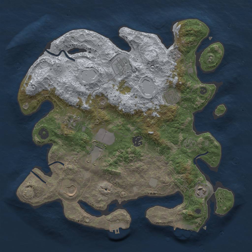 Rust Map: Procedural Map, Size: 3500, Seed: 1363678878, 16 Monuments