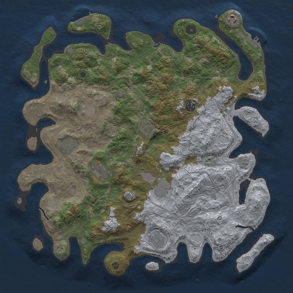 Rust Map: Procedural Map, Size: 4300, Seed: 14773582, 17 Monuments