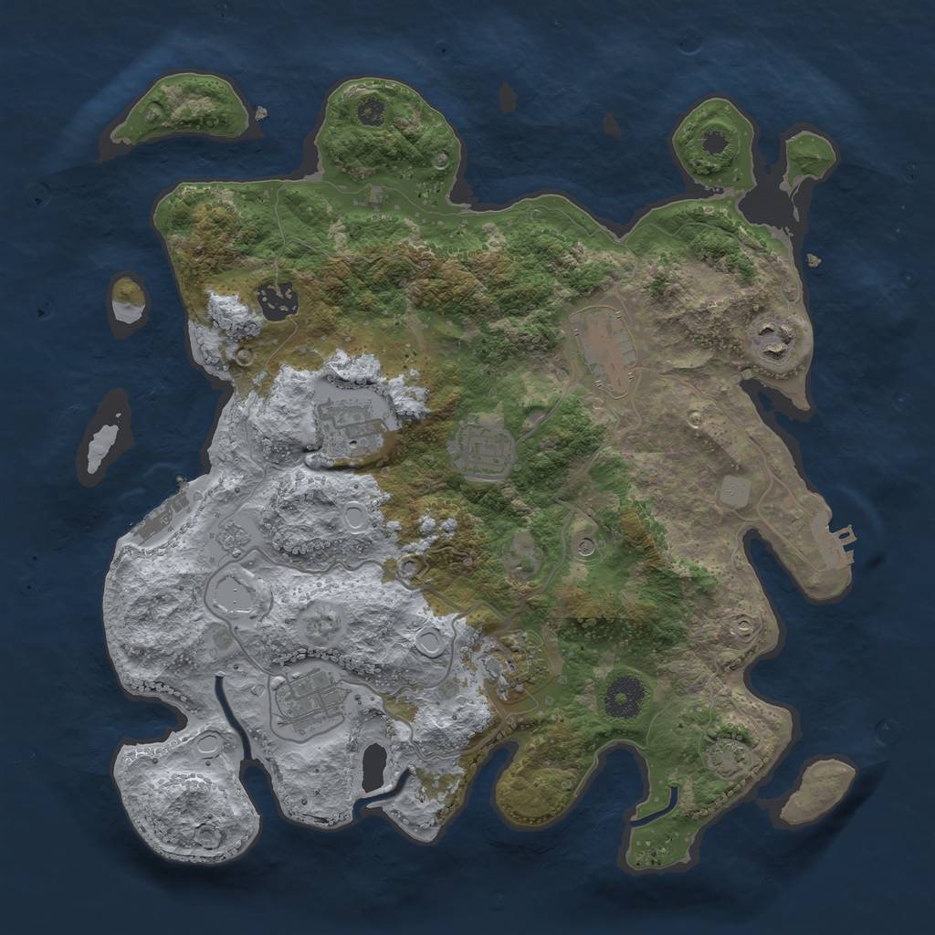 Rust Map: Procedural Map, Size: 3400, Seed: 26954759, 15 Monuments