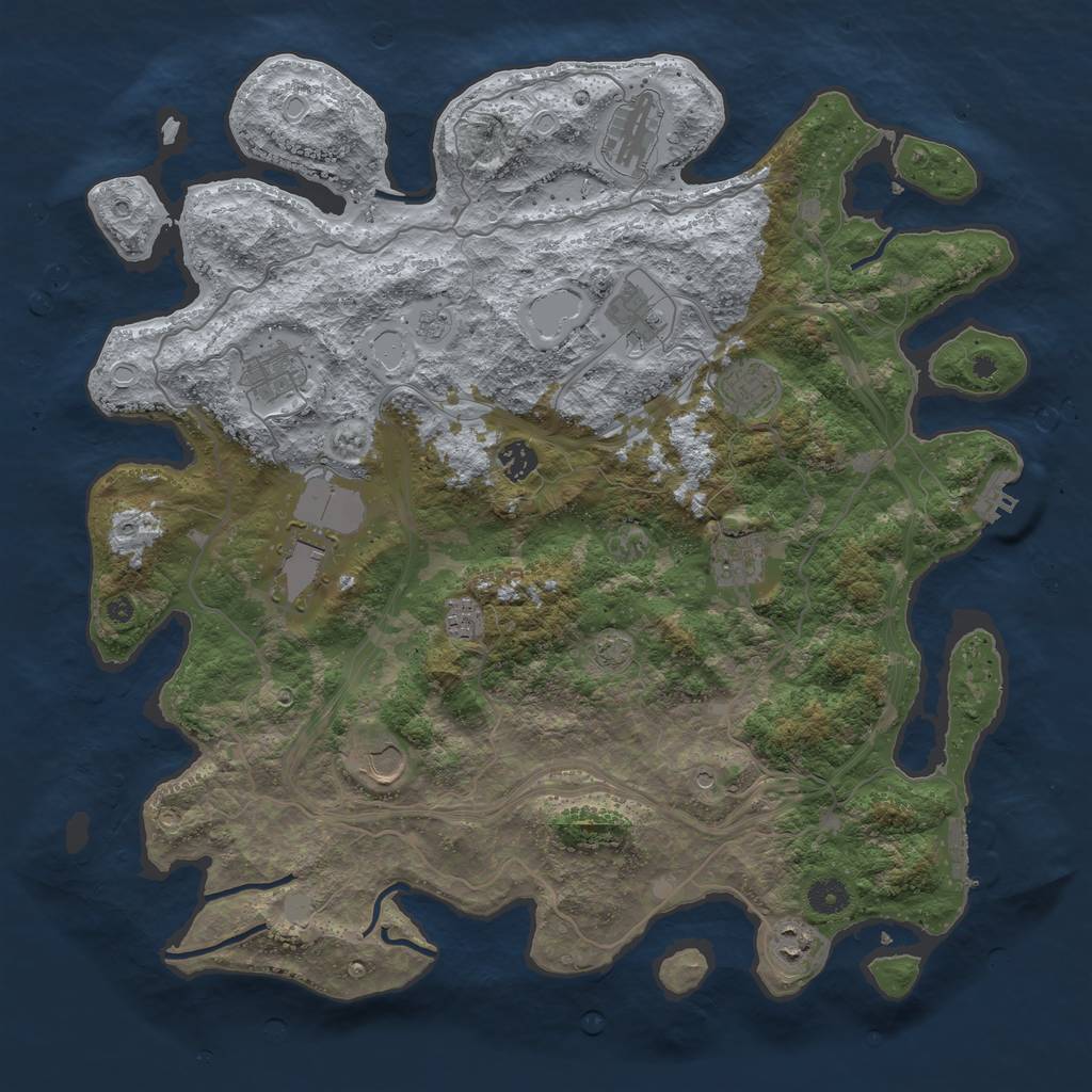 Rust Map: Procedural Map, Size: 4250, Seed: 24493, 18 Monuments